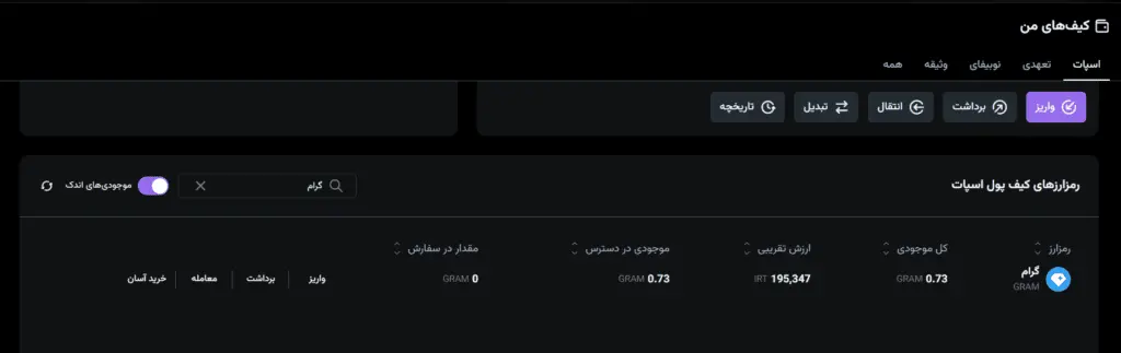 واریز گرام یا تون کوین به نوبیتکس