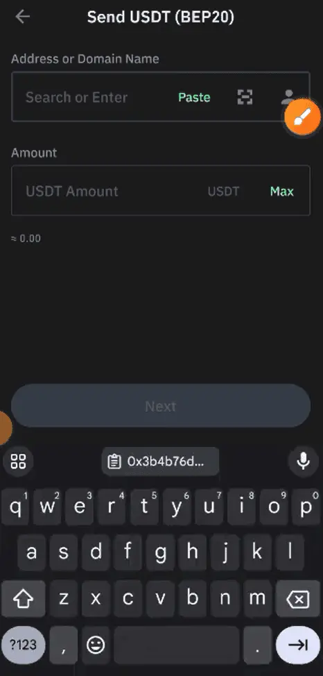 چسباندن آدرس کیف پول نوبیتکس در تراست ولت