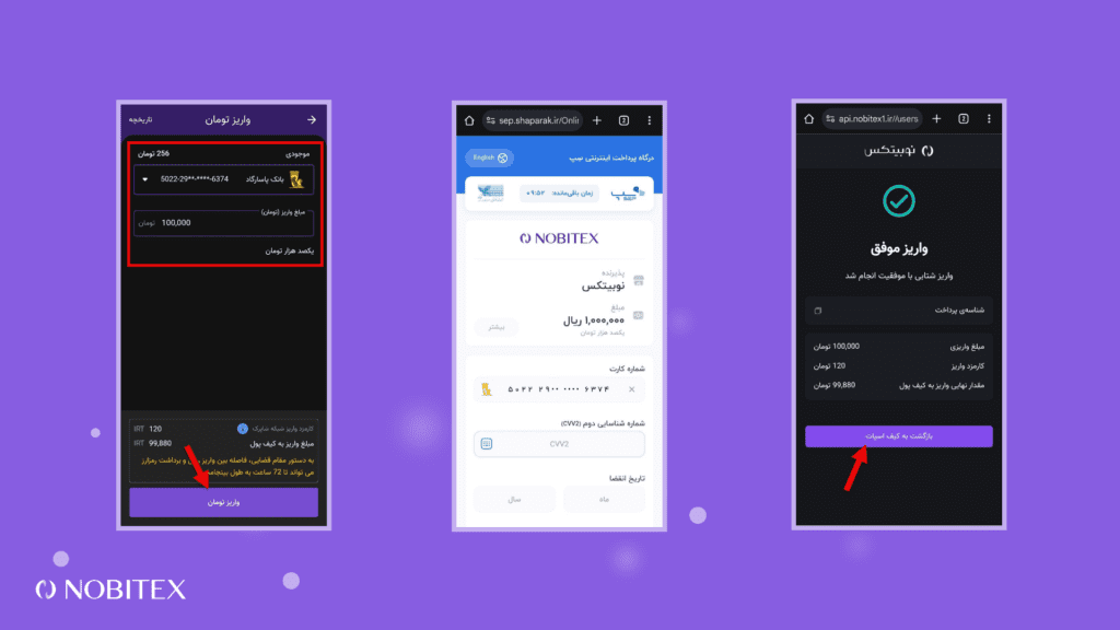 آموزش واریز ریالی به نوبیتکس