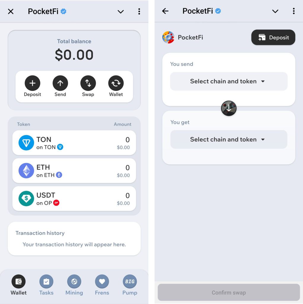 بخش کیف پول در پاکت فای