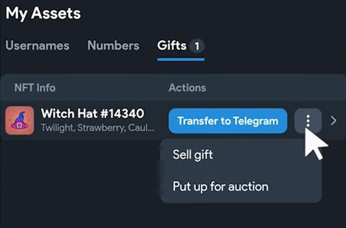 فروش گیفت تلگرام در سایت فرگمنت