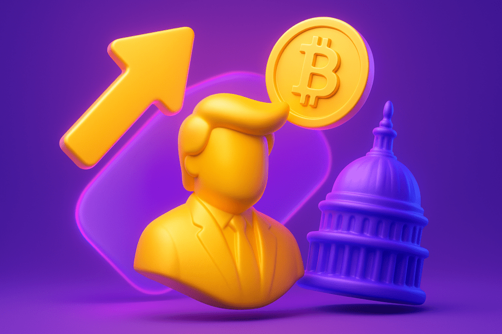 مجسمه طلایی ترامپ با بیت کوین نزدیک کنگره آمریکا!