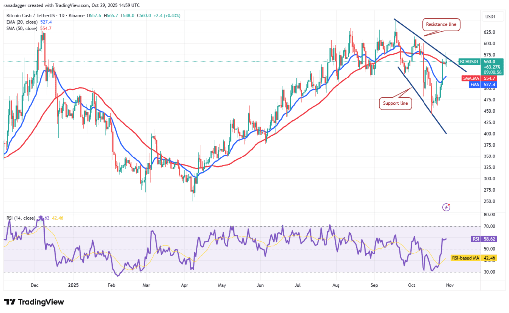 نمودار یک روزه قیمت بیت کوین کش
