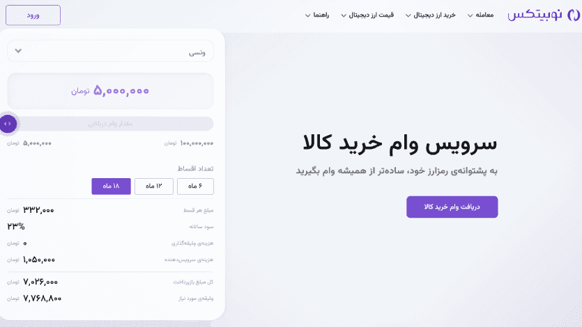 وام خرید کالا در نوبیتکس