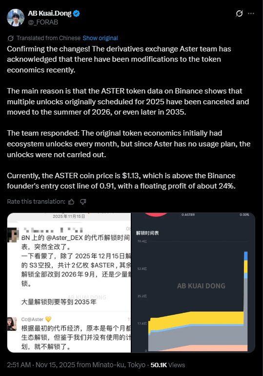 پست شایعات در مورد توکنومیکس آستر