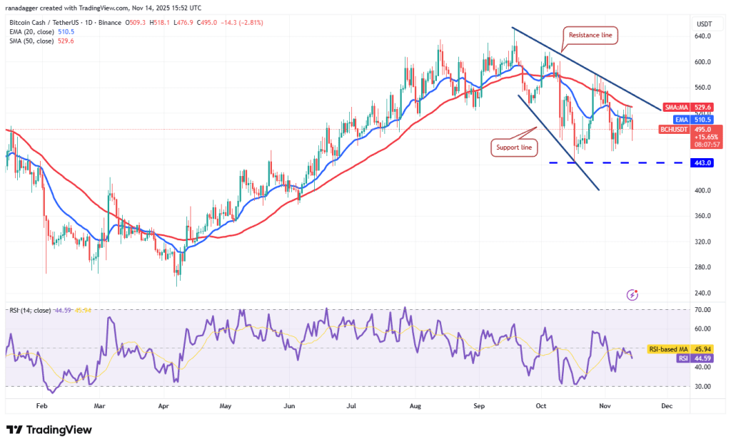 نمودار یک روزه قیمت بیت کوین کش