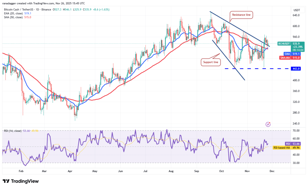 نمودار یک روزه قیمت بیت کوین کش