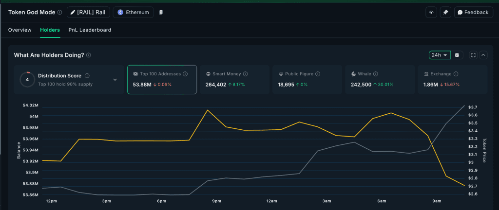 انباشت RAIL توسط نهنگ‌ها آلت کوین