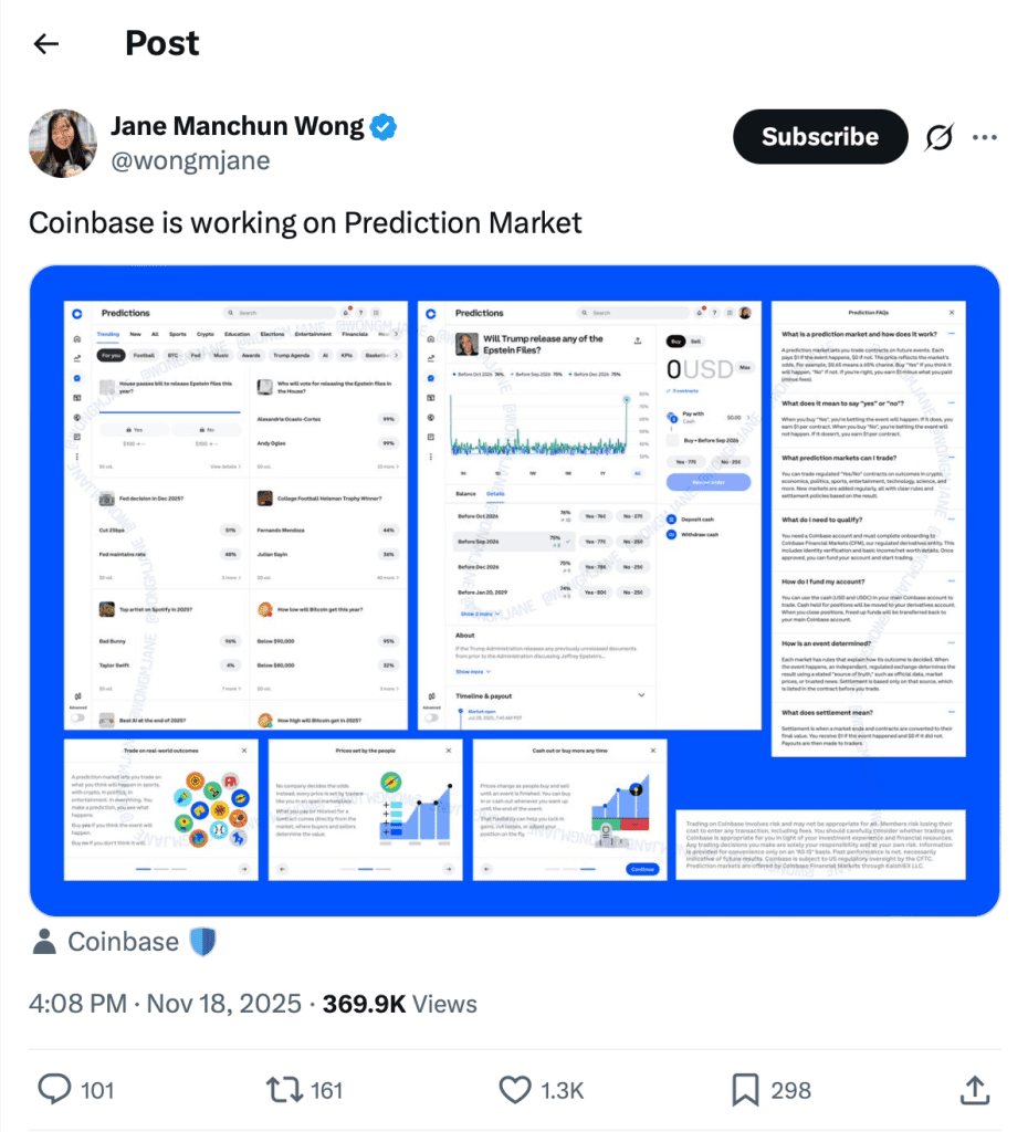 بازار پیشبینی کوین بیس