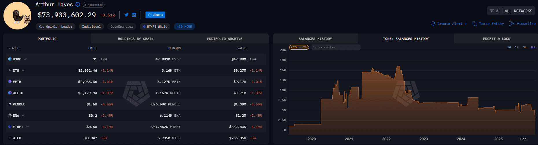 پورتفوی سرمایه‌گذاری آرتور هیز