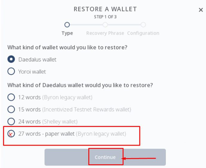 آموزش بازیابی کیف پول کاغذی در ددالوس