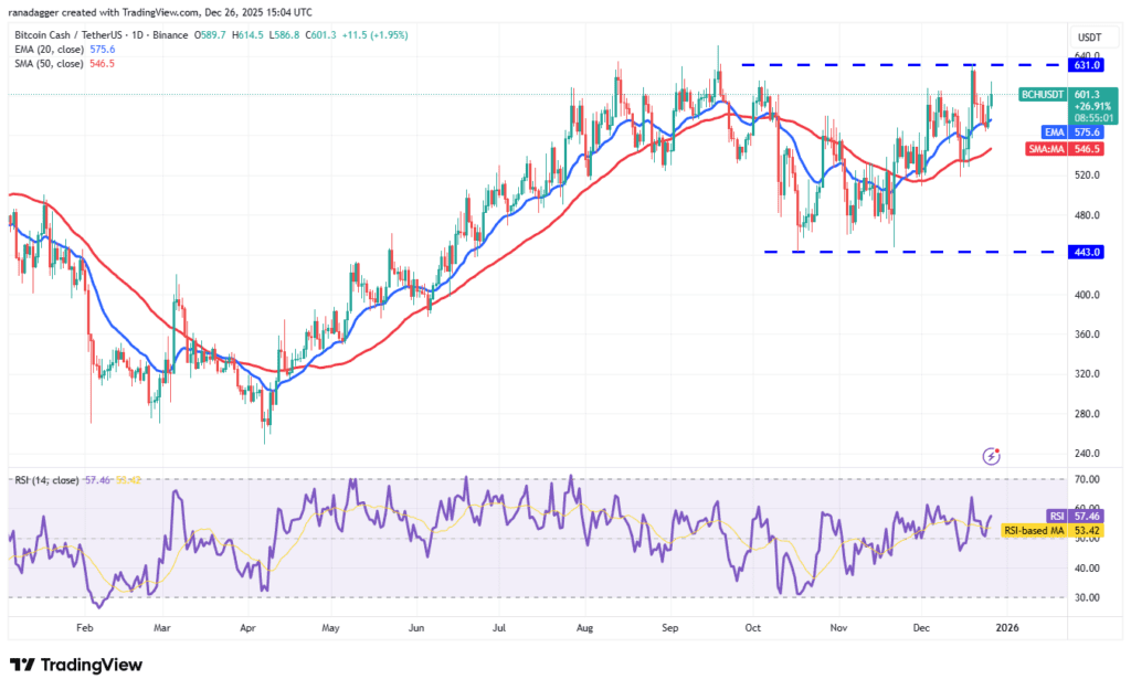 نمودار یک روزه قیمت بیت کوین کش
