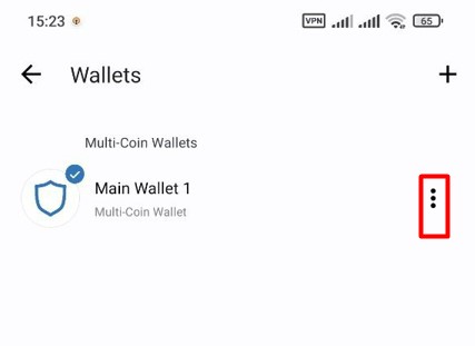 Wallets را در تنظیمات انتخاب کنید