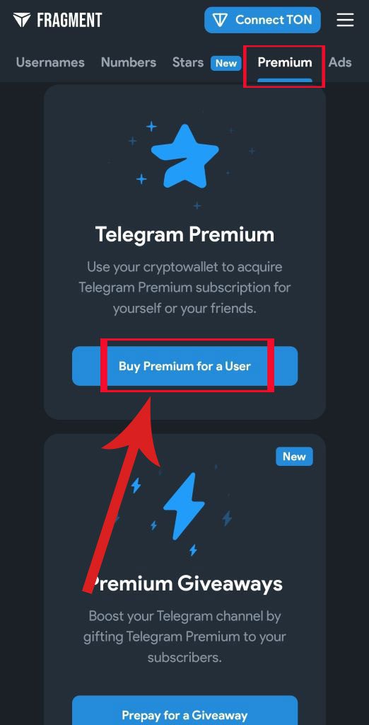 آموزش خرید تلگرام پرمیوم با تون کوین و سایت فرگمنت
