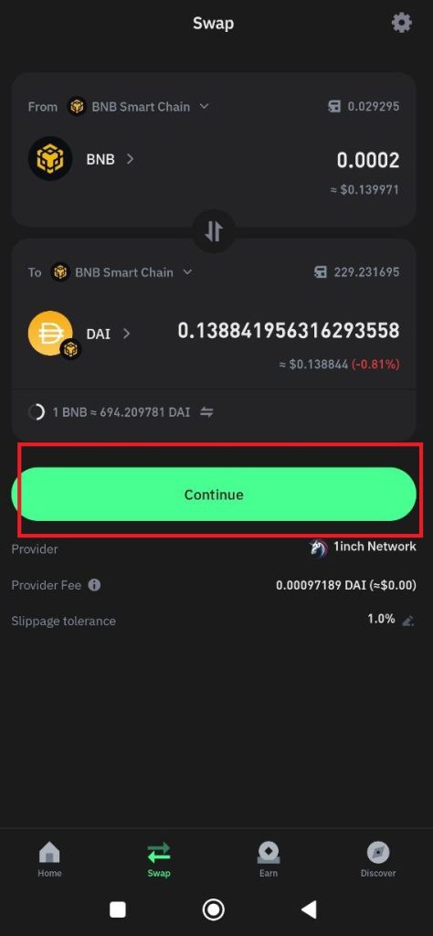 آموزش تبدیل کردن ارزها به یکدیگر در بخش Swap
