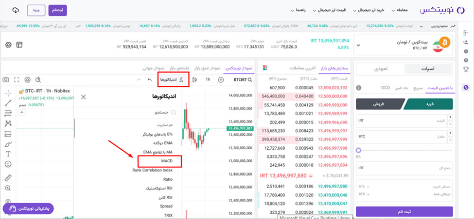 نحوه تنظیم اندیکاتور مکدی