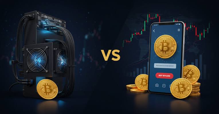 مقایسه استخراج و خرید بیت کوین