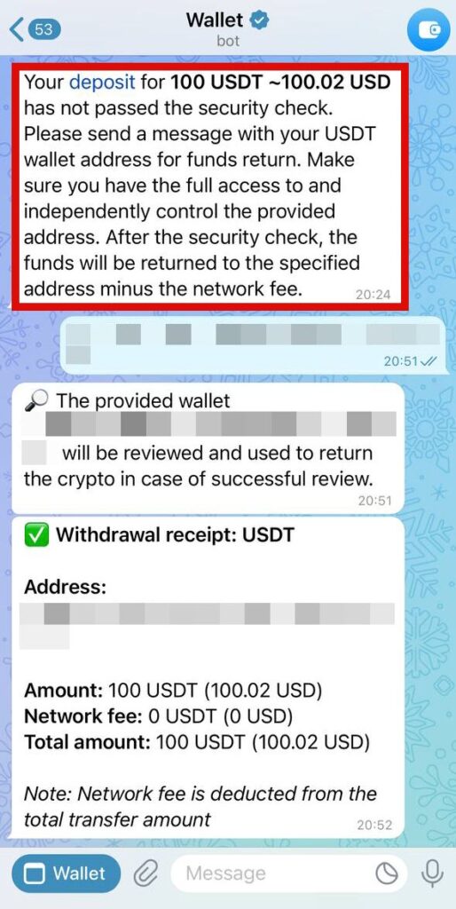 رفع محدودیت کیف پول تلگرام