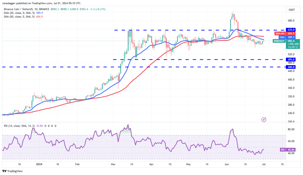 نمودار قیمت BNB در ۱۲ تیر ۱۴۰۳
تحلیل قیمت BNB