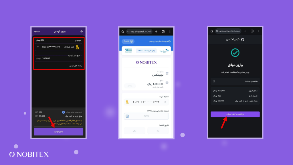آموزش واریز ریالی به نوبیتکس