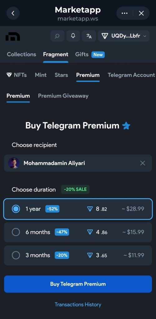 آموزش خرید تلگرام پرمیوم در مارکت اپ