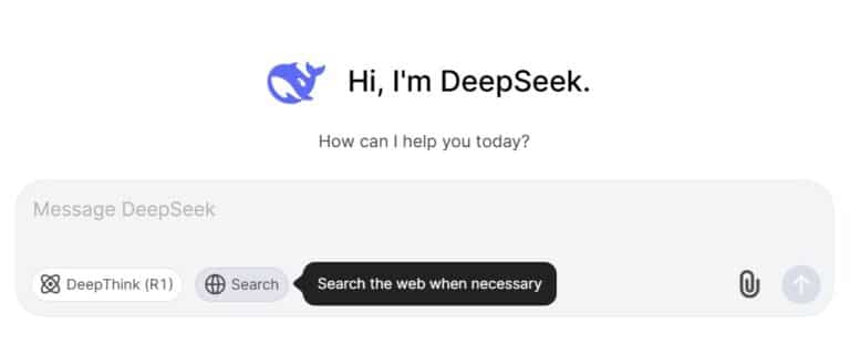 قسمت search دیپ سیک