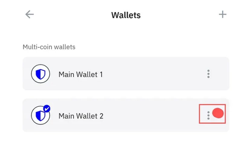 انتخاب Main wallet