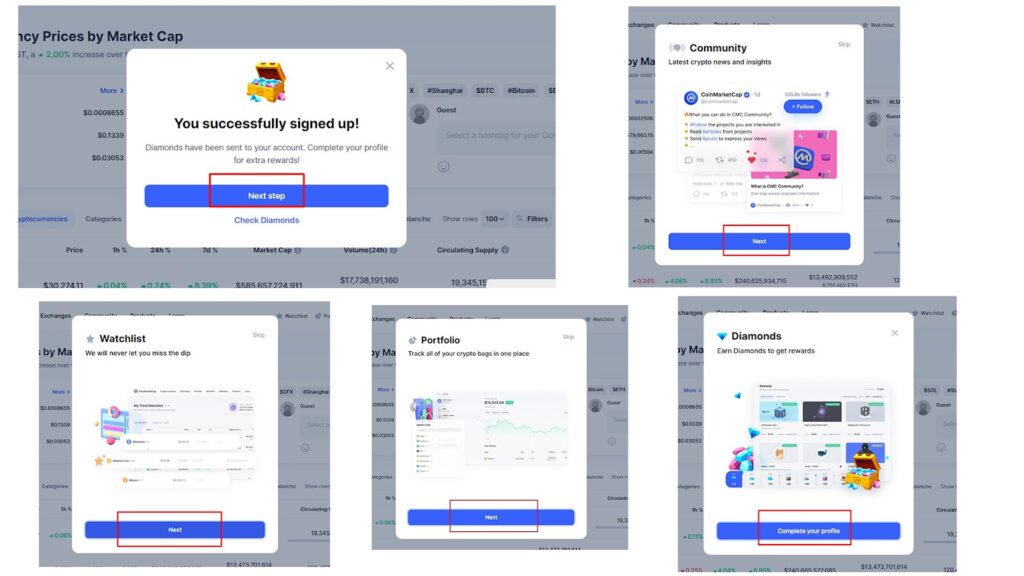 آموزش ثبت نام در سایت کوین مارکت کپ
