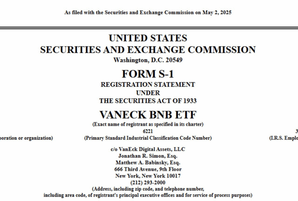 درخواست شرکت VanEck برای راه‌اندازی ETF بایننس کوین