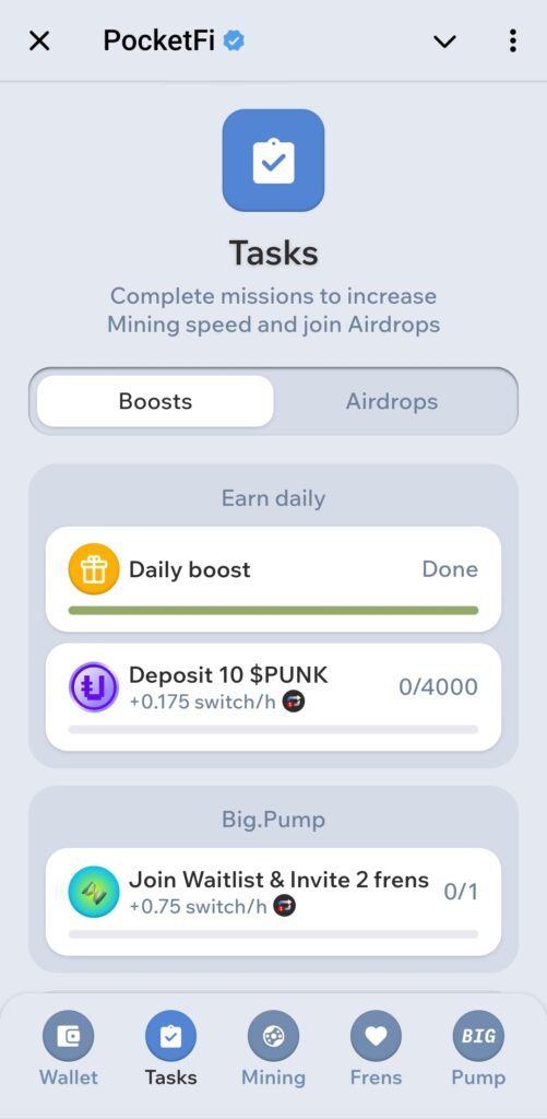 بخش Tasks در پاکت فای