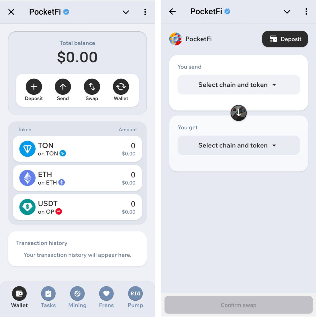 بخش کیف پول در پاکت فای