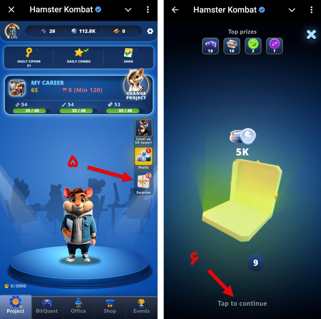 آموزش وارد کردن کارت‌های روزانه بازی Hamster GameDev