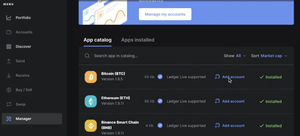 بخش اضافه کردن حساب مربوط به هر ارز