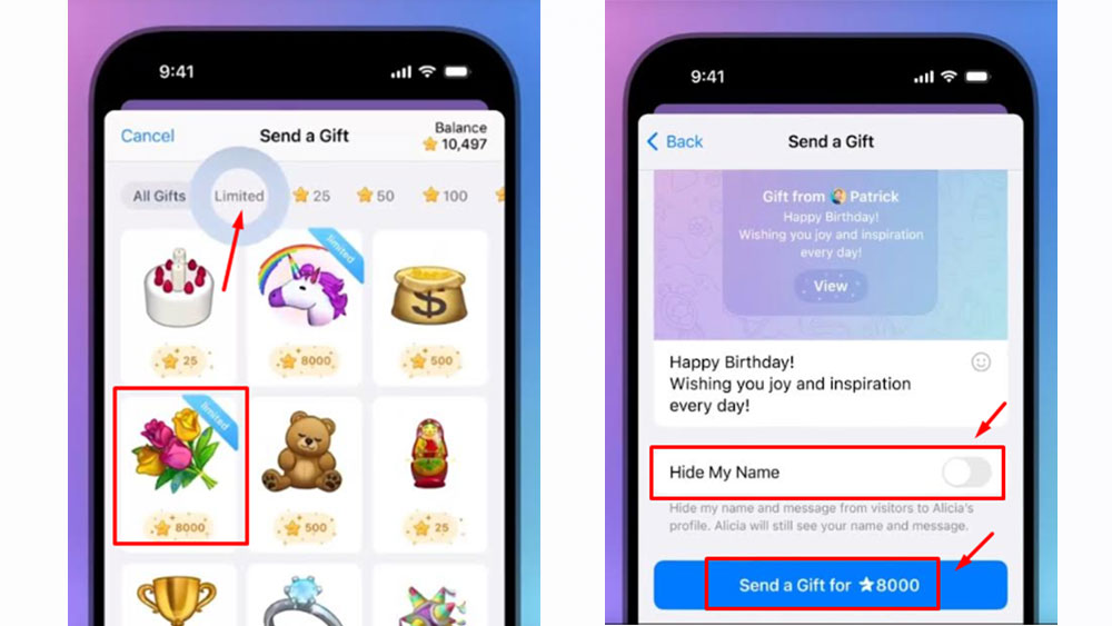 آموزش ارسال گیفت تلگرام