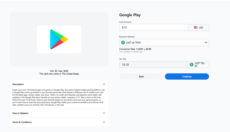 آموزش خرید گیفت کارت با ارز دیجیتال از سایت PayWithMoon