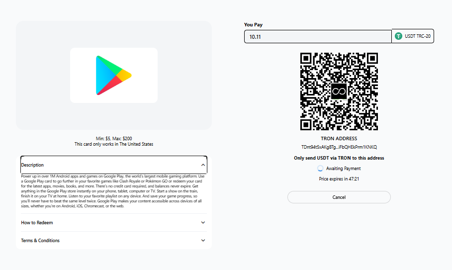 آموزش خرید گیفت کارت با ارز دیجیتال از سایت PayWithMoon