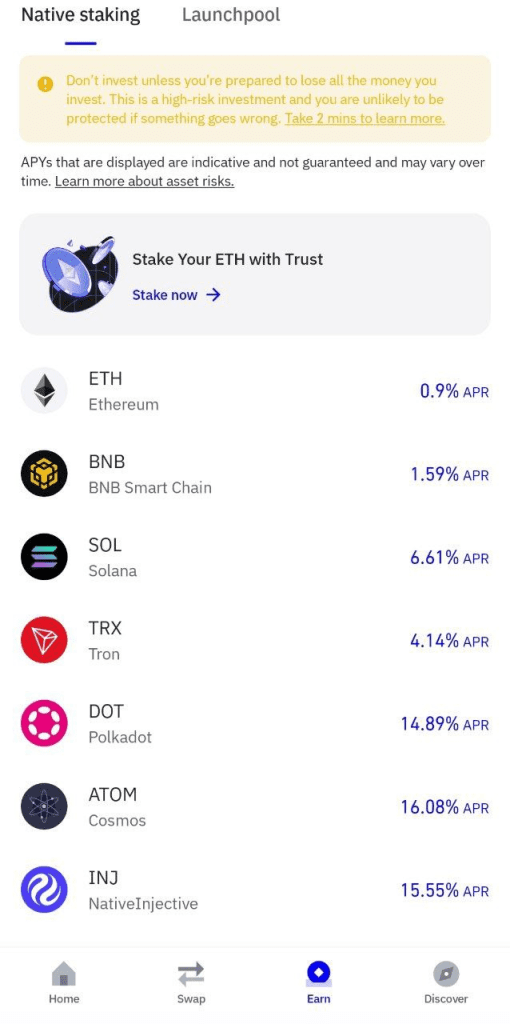 رفتن به بخش Staking