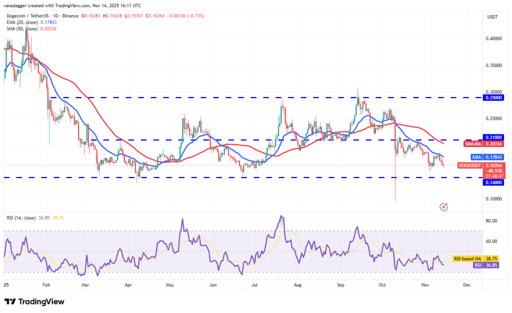 نمودار یک روزه قیمت دوج کوین