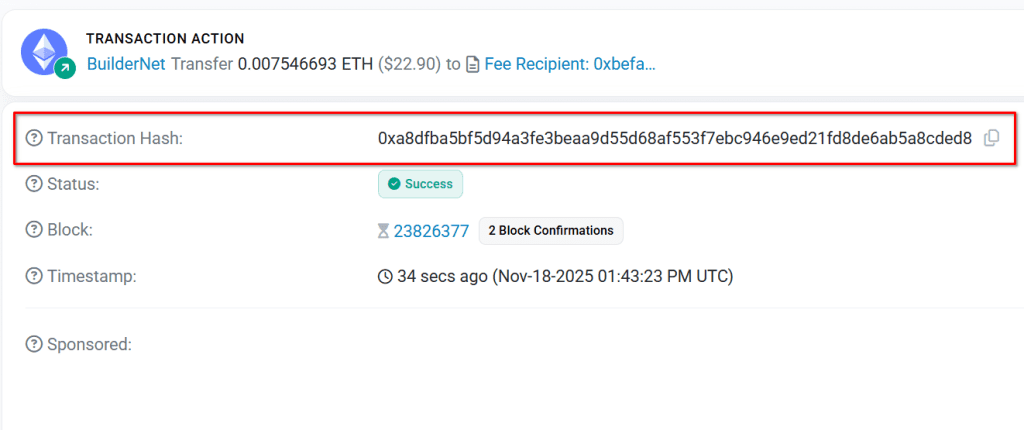 هش تراکنش اتریومی