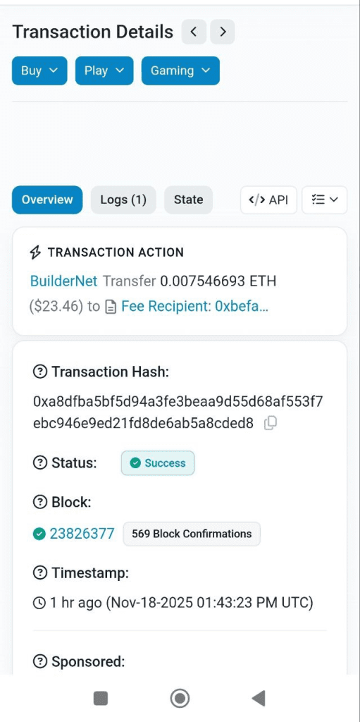 اطلاعات تراکنش اتریومی در اتر اسکن