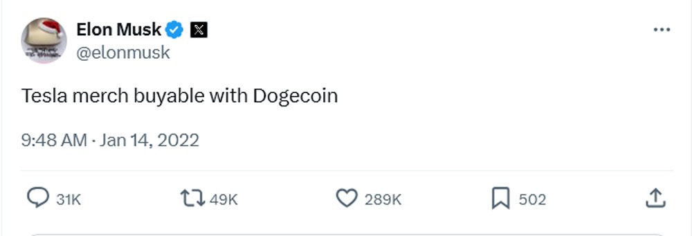 پذیرش دوج کوین در سایت خرید تسلا