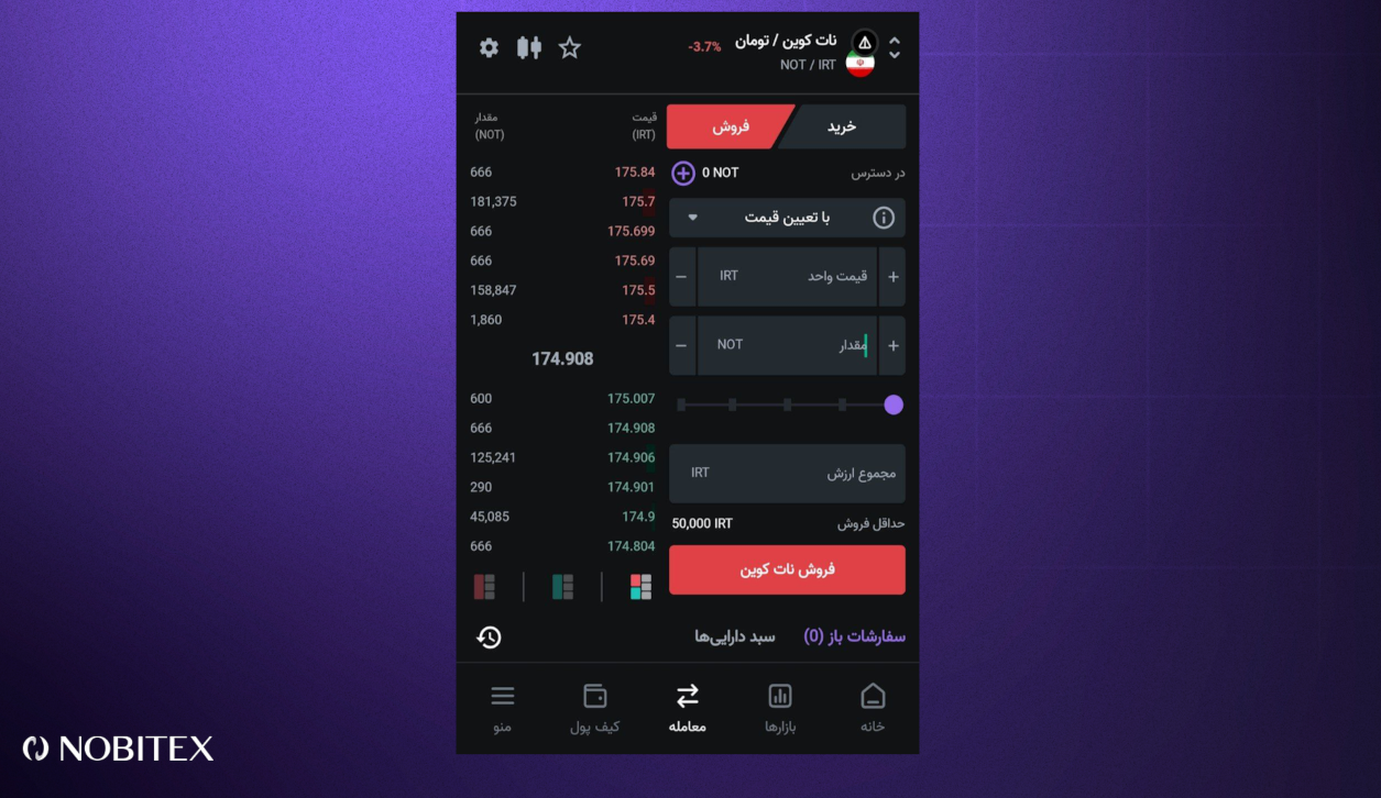 فروش نات کوین در نوبیتکس