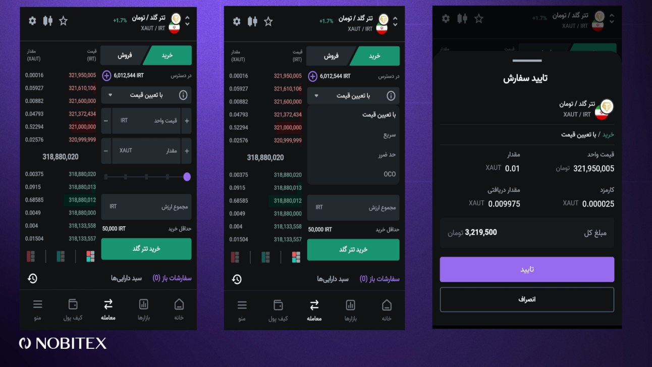 خرید تتر گلد در نوبیتکس